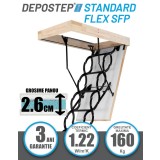 Scara pod DEPOSTEP STANDARD FLEX SFP metalica tip pantograf cu toc de lemn
