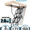 Scara pod DEPOSTEP STANDARD FLEX SFP metalica tip pantograf cu toc de lemn