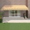 Copertină retractabilă automată, galben și alb, 5x3 m
