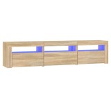 Cumpara ieftin Comoda TV cu lumini LED, stejar sonoma, 180x35x40 cm