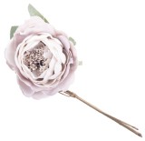 Trandafir artificial decorativ mov cu tulpina, floare 11 cm, 22 cm