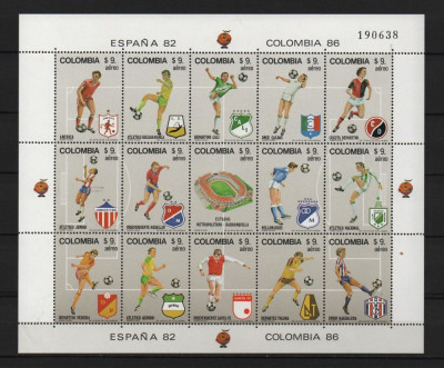 COLUMBIA, FOTBAL SPANIA 82 - BLOC MNH foto