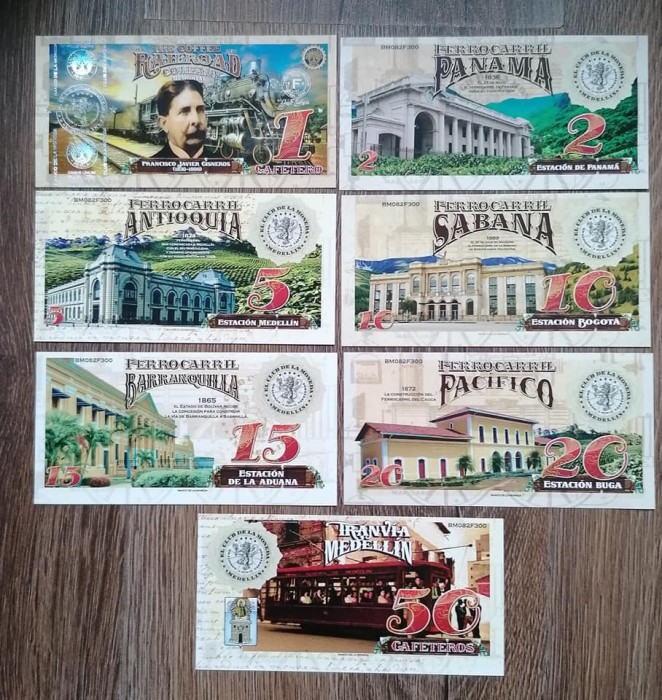 Lot 7 bancnote fantezie trenuri cafeteros