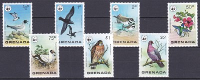 DB1 Fauna Flora Pasari WWF 1978 Grenada 7 v. MNH foto