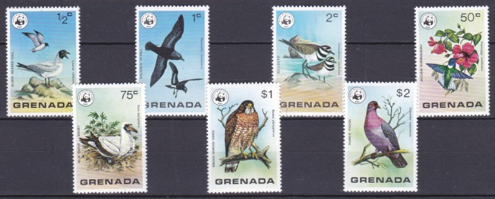 DB1 Fauna Flora Pasari WWF 1978 Grenada 7 v. MNH