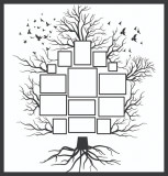 Sticker decorativ, Copac cu Rame Foto, Negru, 62 cm, 7276ST