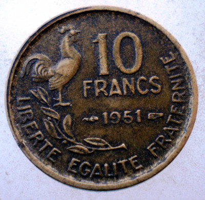 7.832 FRANTA 10 FRANCS FRANCI 1951 foto