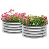 Outsunny Set 2 Paturi &Icirc;nălțate de Gradină, Jardiniere Exterior cu Margine Protecție, Ideal pentru Flori și Legume, Design Ergonomic | Aosom Romania