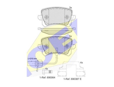 Placute frana spate Icer, Audi Q3, 2011-2018 Motor Rs 2.5 Quattro, Rs Performance 2.5 Quattro, foto