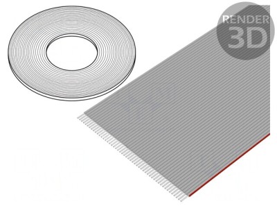 Cablu bandă 1,27mm neecranat PVC 50x28AWG foto