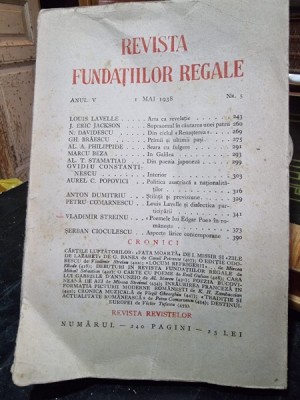 Revista Fundatiilor Regale Anul V 1 Mai 1938 Nr. 5 foto