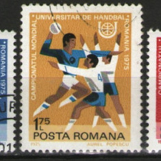 Romania 1975 - Jocurile Mondiale Universitare de Handbal, serie stampilata