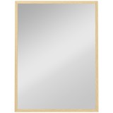 HOMCOM Oglindă de perete dreptunghiulară Sticlă MDF 60x80 cm cu c&acirc;rlige finisaj lemn