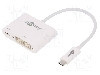 Cablu DVI-I (24+5) soclu, USB C mufa, USB C Power Delivery, USB 3.0, lungime 0.15m, {{Culoare izola&amp;#355;ie}}, Goobay - 62108