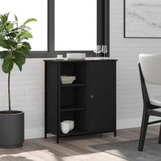 vidaXL Servanta, negru, 70x30x80 cm, lemn prelucrat foto