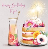 Felicitare - Happy Birthday To You, cocktail &amp; cake | Ling Design