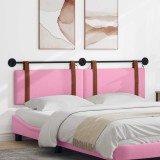 vidaXL Tăblie de pat suspendată Cu lumină LED Roz PU antic 3424024