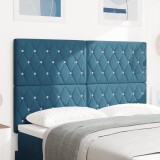 vidaXL Tăblie cu nasturi din cristal tuftată albastră &icirc;nchis 160 cm catifea