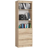 Biblioteca, placa laminata, 3 sertare, 3 rafturi, stejar, 60x35x180 cm GartenVIP DiyLine, Artool