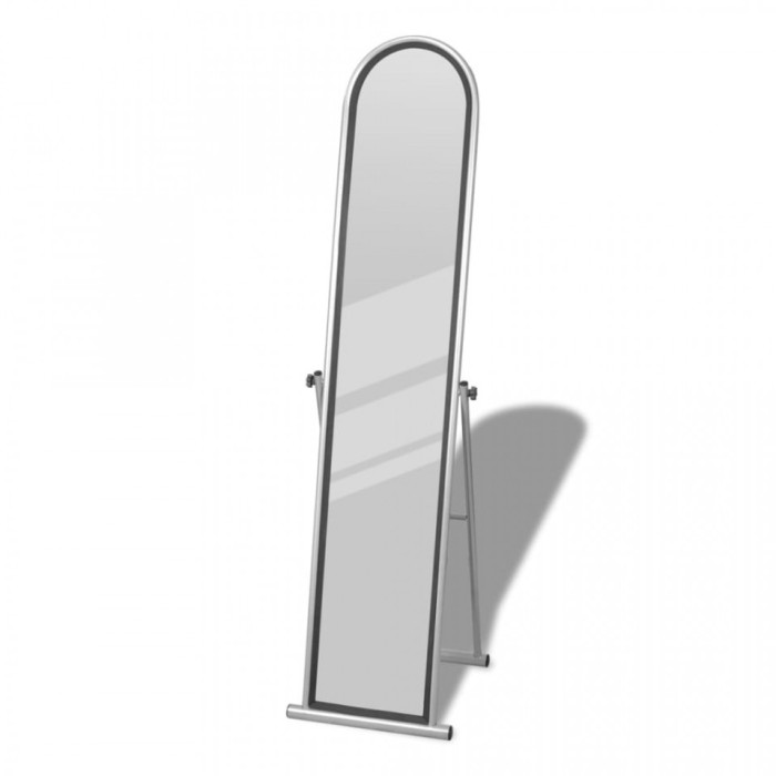 Oglindă de podea cu suport Rectangulară Gri