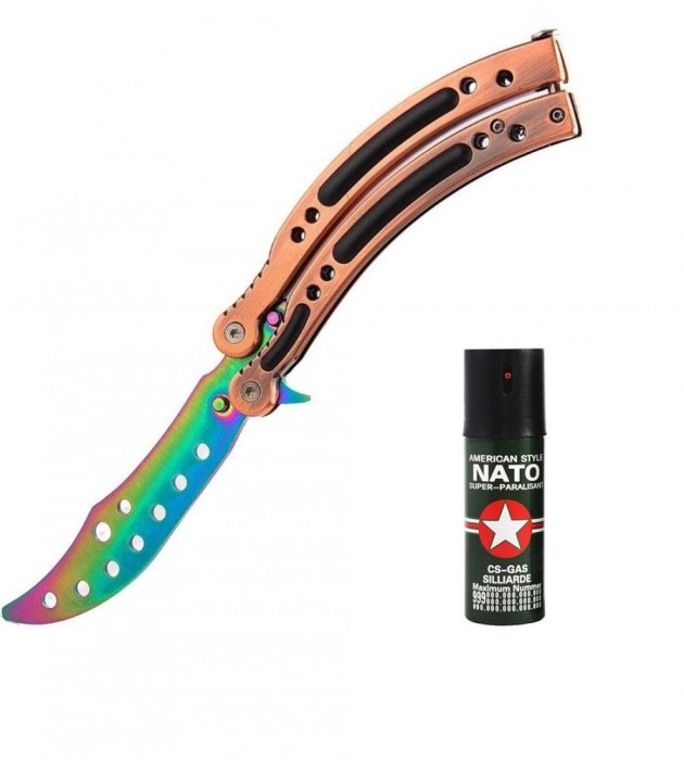 Briceag Buttefly pentru antrenament si spray pentru autoaparare 60 ml ems-43246