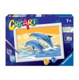 Cumpara ieftin Kit pictura pe numere Ravensburger - Delfini