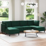 vidaXL Set de mobilier pentru living 6 pcs Verde &icirc;nchis Catifea 3413742