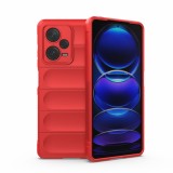 Husa pentru xiaomi redmi note 12 pro 5g, antisoc, margini cu striatii, design minimalist, red