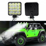 Proiector LED auto offroad 48W, 16 LED-uri halogen, 10-30V, carcasa aluminiu, IP67, masterLED