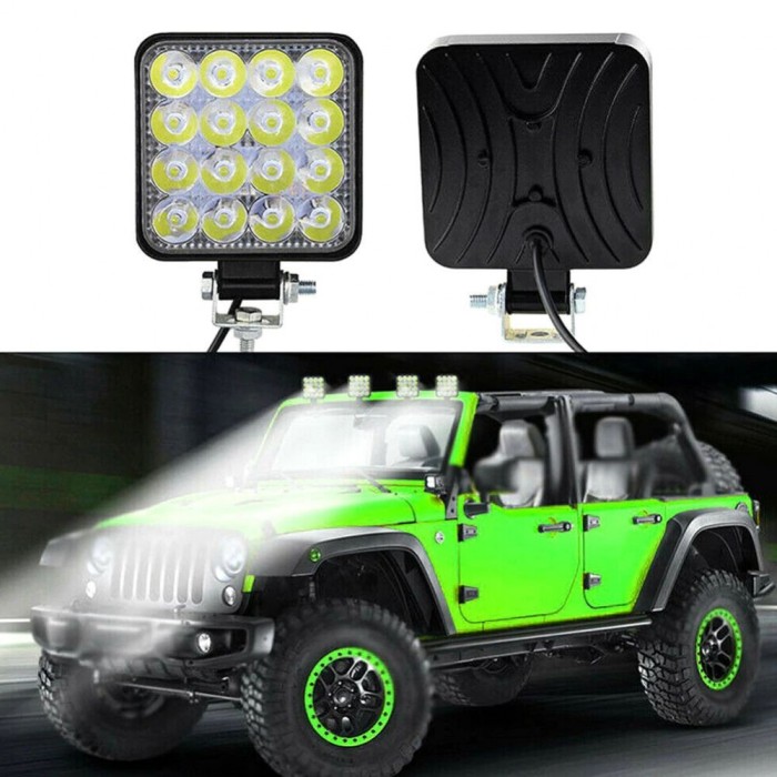 Proiector LED auto offroad 48W, 16 LED-uri halogen, 10-30V, carcasa aluminiu, IP67