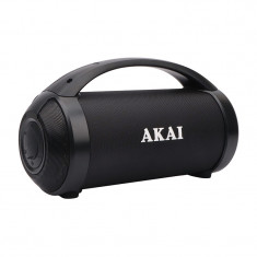 Boxa portabila activa Akai, 6.5 W RMS, bluetooth, USB, Radio FM, lumini difuzor, functie True Wireless Stereo, indicator LED, Negru foto