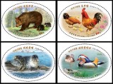 COREEA DE NORD 2024 FAUNA PASARI SI ANIMALE DOMESTICE, Nestampilat
