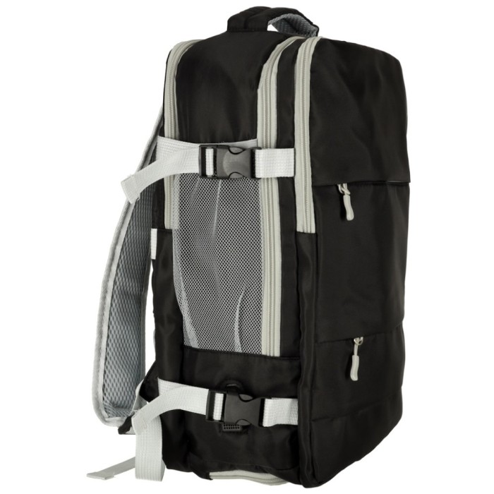 Rucsac de calatorie, 45x28x16 cm, negru &ndash; impermeabil, compatibil pentru companii aeriene low cost Household NewTrend