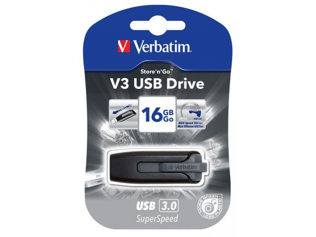 Stick memorie Verbatim Store &#039;n&#039; Go V3 16GB, USB 3.0, Black