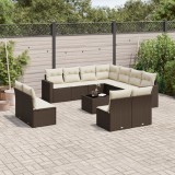 Gossi set canapele de gradina cu perne, 12 piese, maro, poliratan