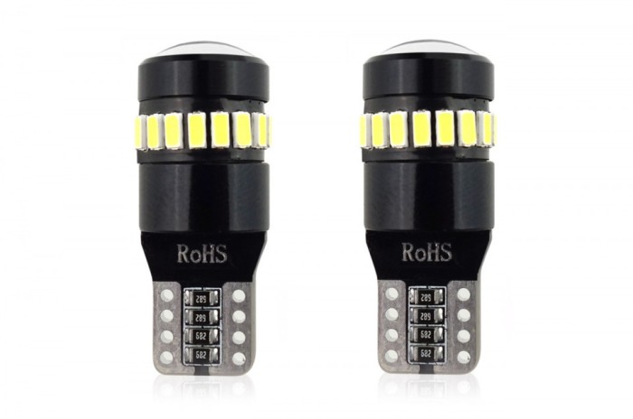 Set becuri auto cu LED CANBUS compatibil T10 W5W 19 SMD Alb 12V, destinat