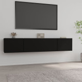 Comode TV, 2 buc., negru, 80x30x30 cm, lemn compozit GartenMobel Dekor, vidaXL