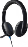 CASTI Logitech, &amp;quot;H540&amp;quot;, cu fir, standard, utilizare multimedia, call center, microfon pe brat, conectare prin USB 2.0, negru, &amp;quot;981-0004