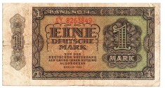 Germania Germany Democratic Republic 1 Mark 1948 P-9b Seria 8263849 Foarte Rara