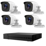 Sistem supraveghere Hikvision seria HiWatch 4 camere 5MP IR 20m DVR 4 canale 4MP SafetyGuard Surveillance