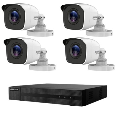 Sistem supraveghere Hikvision seria HiWatch 4 camere 5MP IR 20m DVR 4 canale 4MP SafetyGuard Surveillance foto