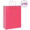 vidaXL Pungi de h&acirc;rtie 50 buc cu m&acirc;nere roz 32x12x42 cm 4101886