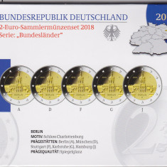 BRD 5 X 2 EURO SET MONETARIE GERMANIA BERLIN 2018 ADFGJ