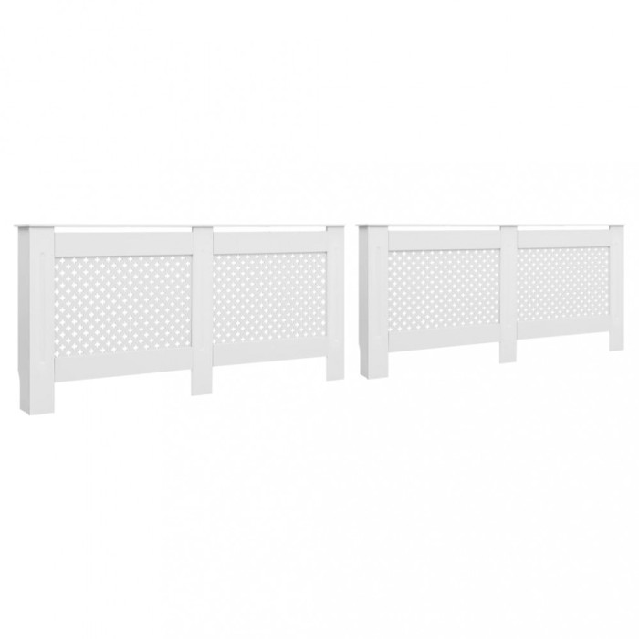vidaXL Măști de calorifer, 2 buc., alb, 172 x 19 x 81,5 cm, MDF