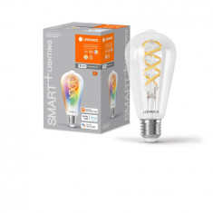 Bec LED RGB inteligent Ledvance SMART+ WiFi Filament Edison, E27, 4.8W (40W),