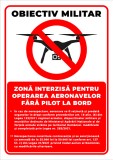 Semn obiectiv militar zone interzise pentru operarea aeronavelor fara pilot la bord