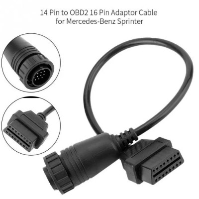 Cablu adaptor OBD II la 14 pini pentru Mercedes si VW LT foto