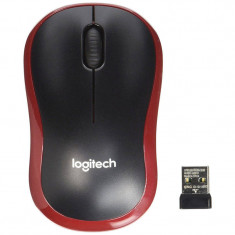 Mouse Optic Logitech Wireless M185 Rezolutie 1000DPI Negru/Rosu foto