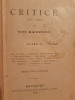 1892 Titu Maiorescu, Critice 1867-1892 Vol. II, Bucurest, Socecu&amp;comp