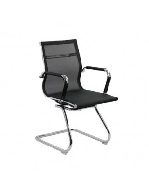Scaun vizitator OFF 804, ergonomic, mesh, cadru cromat, 110 kg, negru foto